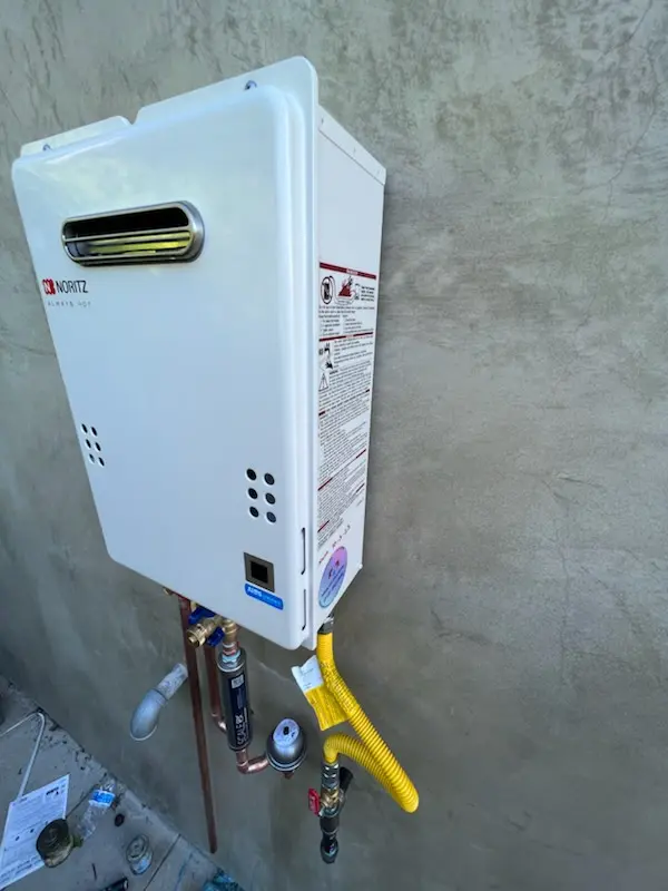 Tankless water heater installation for Rancho Huntington Mobile Home Park homes